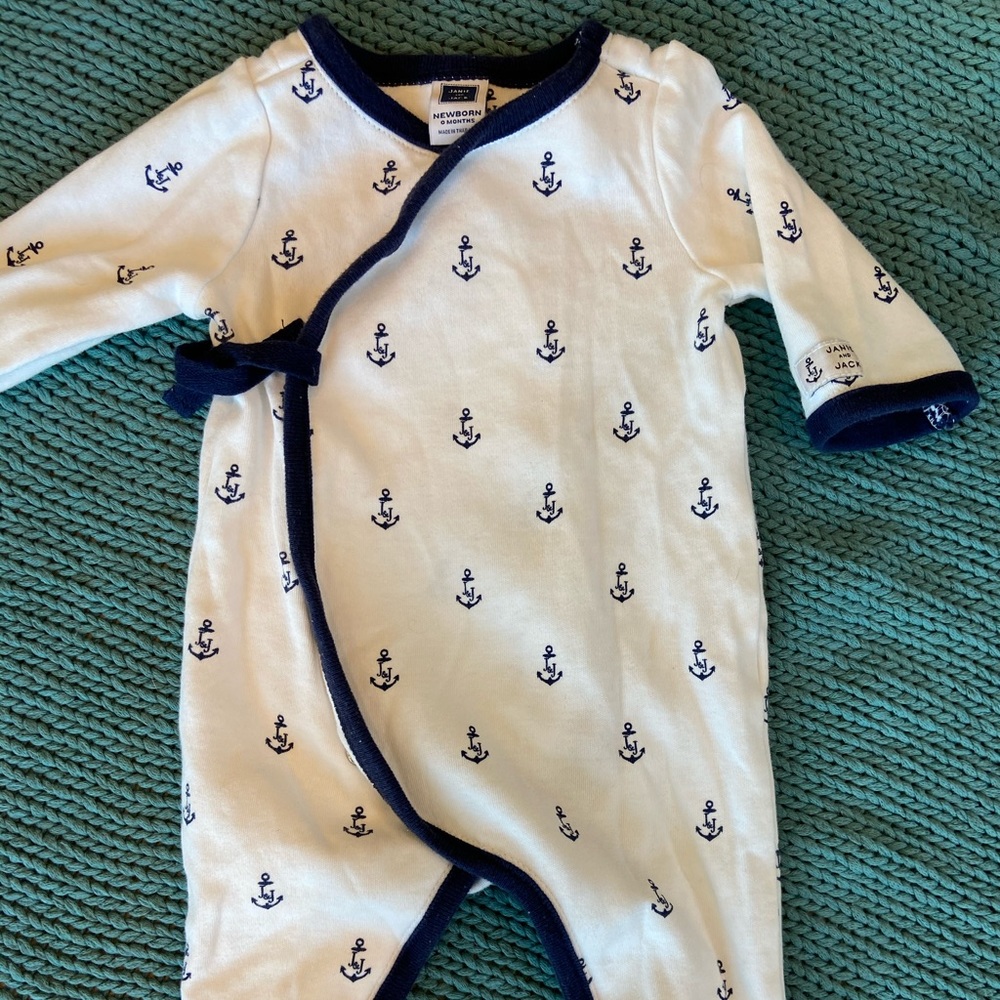 Newborn wrap-front footed sleeper